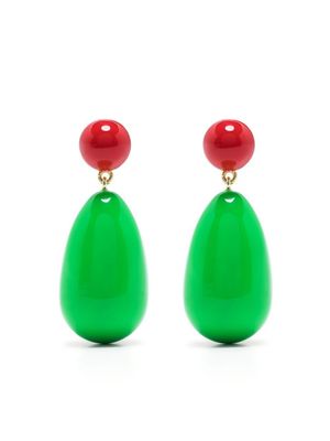 Eshvi boucles d'oreilles pendantes à perles - Vert