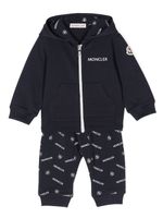 Moncler Enfant survêtement en coton à logo imprimé - Bleu