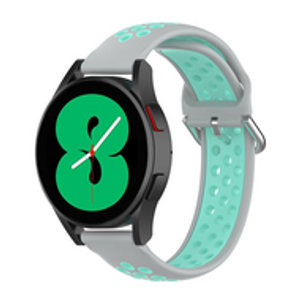 Siliconen sportbandje met gesp - Grijs + turquoise - Samsung Galaxy Watch 4 - 40mm / 44mm