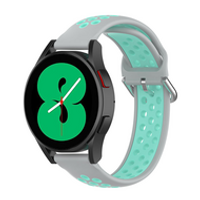 Siliconen sportbandje met gesp - Grijs + turquoise - Samsung Galaxy Watch 4 - 40mm / 44mm