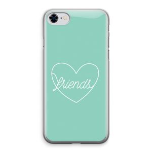 Friends heart pastel: iPhone 8 Transparant Hoesje