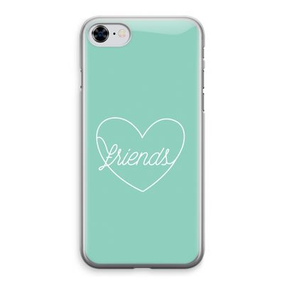 Friends heart pastel: iPhone 8 Transparant Hoesje