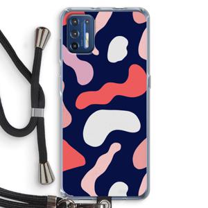 Memphis Shapes Pink: Motorola Moto G9 Plus Transparant Hoesje met koord