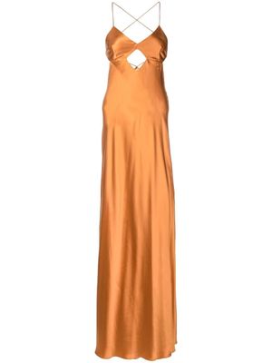 Michelle Mason robe longue à découpes - Orange