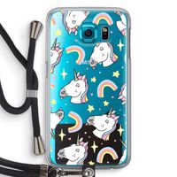 Rainbow Unicorn: Samsung Galaxy S6 Transparant Hoesje met koord