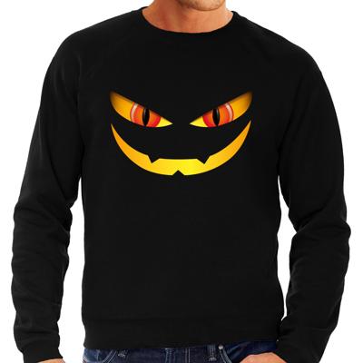 Monster gezicht - Halloween verkleed sweater - zwart - voor heren - kleding