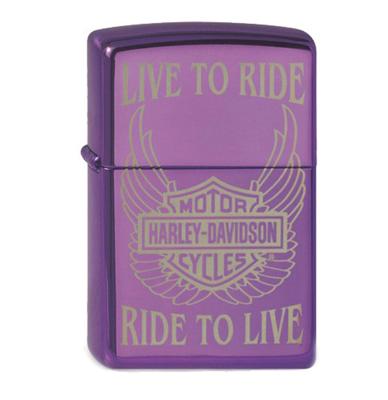 Zippo Lighter Harley-Davidson Live to Ride, Purple