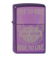 Zippo Lighter Harley-Davidson Live to Ride, Purple