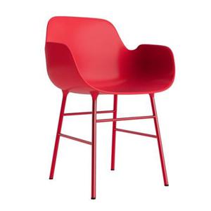 Normann Copenhagen Form Stoel met Armleuning - Staal - Bright Red