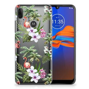 Motorola Moto E6 Plus TPU Hoesje Flamingo Palms