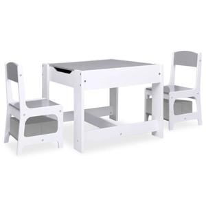 vidaXL Kindertafel met 2 stoelen MDF wit