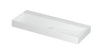 Wastafel United Porselein met 2 kraangaten incl. porseleinen click plug en verborgen overloop systeem 120 cm x 45 cm x 11 cm Glans wit 0206111