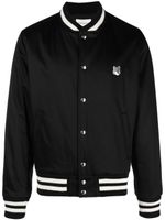 Maison Kitsuné veste bomber satiné à patchs renard - Noir