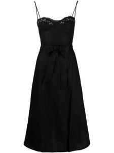 Reformation robe en lin Kieryan à coupe mi-longue - Noir