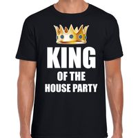 Koningsdag t-shirt King of the house party zwart voor heren - thumbnail