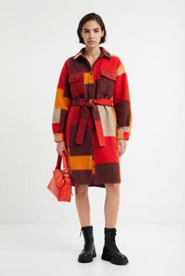 Geruite overhemdjas - ORANGE - L