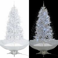 Kerstboom sneeuwend met paraplubasis 190 cm wit - thumbnail