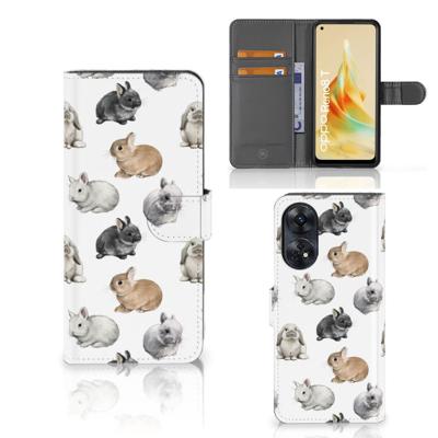 Telefoonhoesje | Met pasjeshouder | voor OPPO Reno8 T 4G Konijntjes