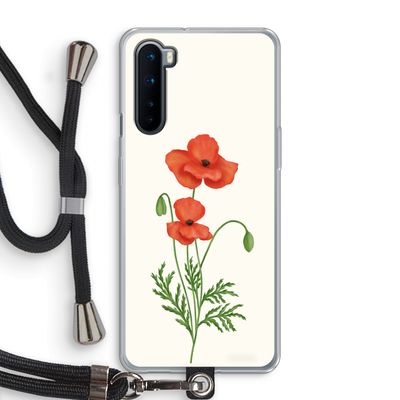 Red poppy: OnePlus Nord Transparant Hoesje met koord