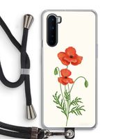 Red poppy: OnePlus Nord Transparant Hoesje met koord