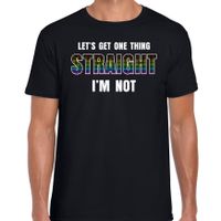 Lets get one thing straight im not  regenboog / LHBT / gay t-shirt zwart voor heren 2XL  - - thumbnail