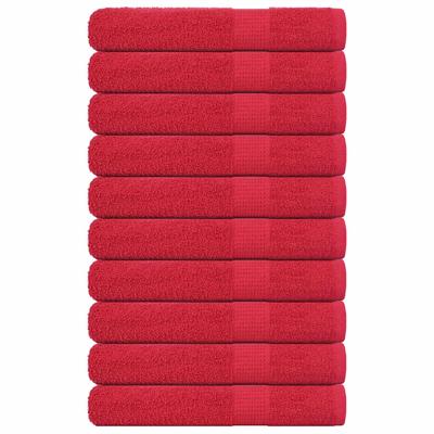 VidaXL Handdoeken 10 st 100x200 cm 360 g/m² 100% katoen rood