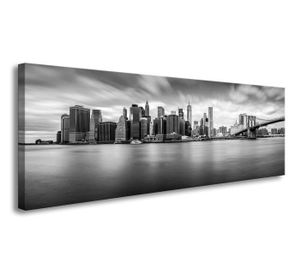 Schilderij - New York Zwart-Wit, 120X40cm, 1luik