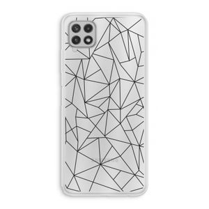 Geometrische lijnen zwart: Samsung Galaxy A22 4G Transparant Hoesje