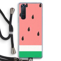 Watermeloen: Sony Xperia 5 II Transparant Hoesje met koord