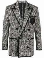 Balmain blazer croisé à motif en jacquard - Noir