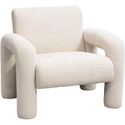 Leen Bakker - Fauteuil Puck - Stof - Crème - 78x88x85 Cm