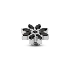 Melano Vivid Snowflake CZ Steentje Zwart Zilver