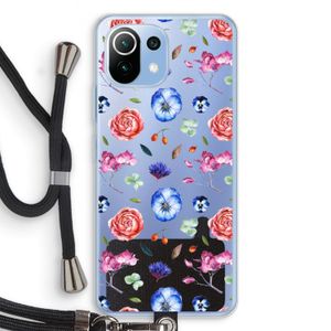 Bloemetjes: Xiaomi Mi 11 Lite Transparant Hoesje met koord