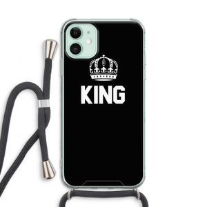 King zwart: iPhone 11 Transparant Hoesje met koord