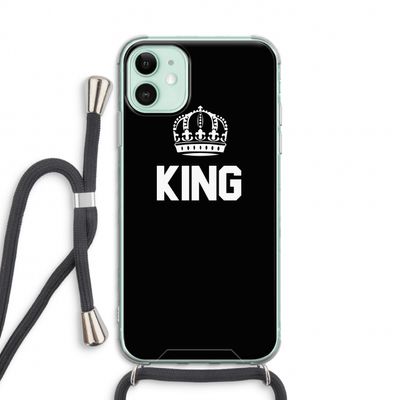 King zwart: iPhone 11 Transparant Hoesje met koord