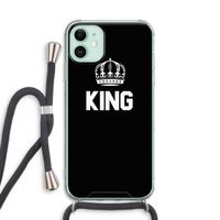 King zwart: iPhone 11 Transparant Hoesje met koord