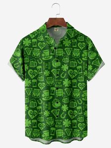 St. Patrick's Day Chest Pocket Short Sleeve Casual Shirt