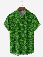 St. Patrick's Day Chest Pocket Short Sleeve Casual Shirt - thumbnail