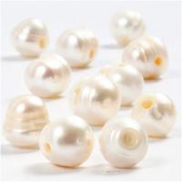 Creativ Company Zoetwaterparels, afm 9-11 mm, gatgrootte 2 mm, parelmoer, 10 stuk/ 1 doos