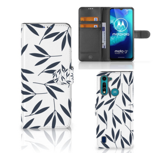 Motorola G8 Power Lite Hoesje Leaves Blue