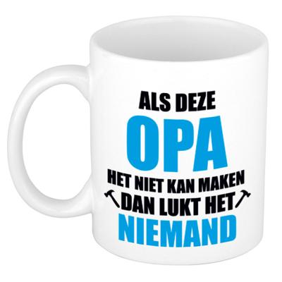 Als deze opa het niet kan maken dan lukt het niemand Koffiemok - beker - 300 ml - wit - klusser