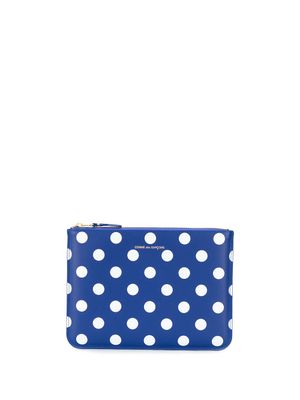 Comme Des Garçons Wallet portefeuille à pois imprimés - Bleu