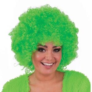 Verkleed pruik - afro - neon groen - volwassenen - afropruik - Carnaval pruiken