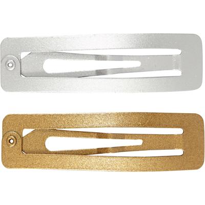 Creativ Company Haarspeld, l: 58 mm, b: 16 mm, goud, zilver, 4 stuk/ 1 doos