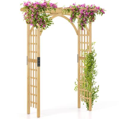 Houten Rozenboog Tuinboog voor Klimplanten & Hangende Manden Poortboog met Dak Klimsteun Klimrek Klimboog