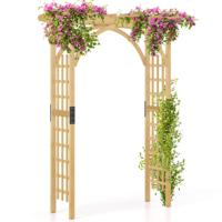 Houten Rozenboog Tuinboog voor Klimplanten & Hangende Manden Poortboog met Dak Klimsteun Klimrek Klimboog