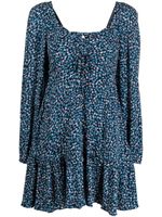 Tommy Jeans robe fleurie à volants superposés - Bleu