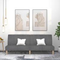 Slaapbank 2-zits stof lichtgrijs