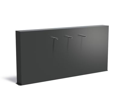 Vijvermuur aluminium vrijstaand 250x25x120cm.