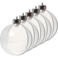 DIY Kerstballen - 5x st - transparant - D8 cm - kunststof - knutselen